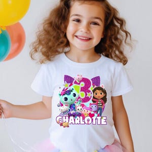 Dollhouse Inspired Birthday T Shirt, Gabbi’s Theme Party Shirt, Personalized shirt kids, Gift Birthday Shirt, family tees Custom DL11
