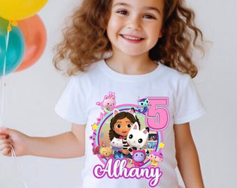 Dollhouse Inspired Birthday T Shirt, Gabbi’s Theme Party Shirt, Personalized shirt kids, Gift Birthday Shirt, family tees Custom DL08