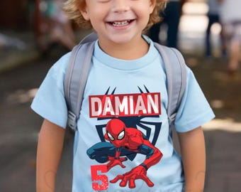 Camiseta de cumpleaños inspirada en arañas, fiesta temática de arañas y amigos, camiseta temática para cumpleaños, araña, todas las tallas, camiseta unisex