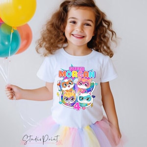 Super Kit Inspired Birthday T Shirt, Super Kit Party theme, Personalized shirt kids, Gift Birthday Shirt, family tees Custom KT09