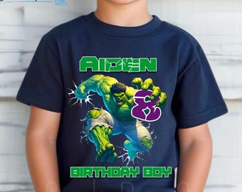 Camiseta de cumpleaños personalizada, temática de fiesta de superhéroes, unisex