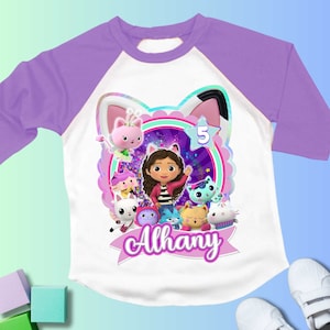 Dollhouse Inspired Birthday T Shirt, Gabbi’s Theme Party Shirt, Personalized shirt kids, Gift Birthday Shirt, family tees Custom DL01