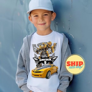Car Birthday Custom T Shirt, Super gift,Trans4mers Personalized Family shirt, All colors, All Sizes, Short, 3/4 & Long Raglan SleevesTR03