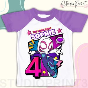 Super Hero Birthday Girl  T Shirt, Ghos spidy friends theme Party, Girl Super Hero Personalized shirt, Gift Birthday Shirt, family tees SY10
