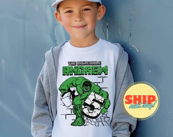 Camiseta de cumpleaños de superhéroes y cómics, fiesta temática, camiseta personalizada para niños, camiseta de regalo de cumpleaños, camisetas familiares personalizadas AV14