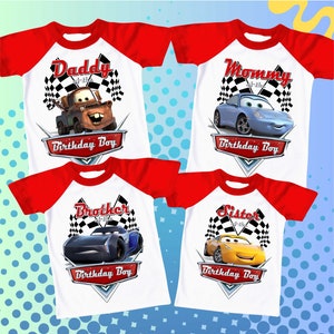 Car Inspired Birthday T Shirt, Cars  Mcqueen theme Party, cars Personalized shirt kids, Gift Birthday Shirt, family tees Custom CS01