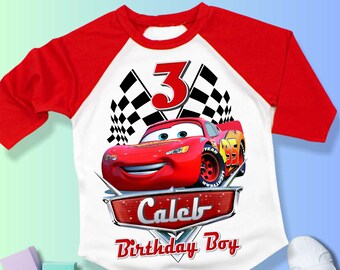 Car Inspired Birthday T Shirt, Cars  Mcqueen theme Party, cars Personalized shirt kids, Gift Birthday Shirt, family tees Custom CS01