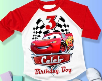 Car Inspired Birthday T Shirt, Cars  Mcqueen theme Party, cars Personalized shirt kids, Gift Birthday Shirt, family tees Custom CS01