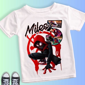 Spider Inspired Birthday T Shirt, Miles  theme Party, Personalized shirt, Gift Birthday Shirt, family tees SR04