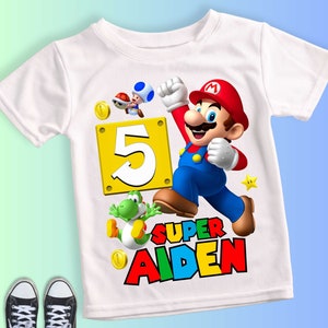 Mario Birthday Custom T Shirt, Super gift, Personalized Family shirt, Mario party, Gift Birthday Shirt, family tees