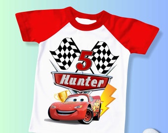 Personalized Car Birthday T-Shirt, Theme Party