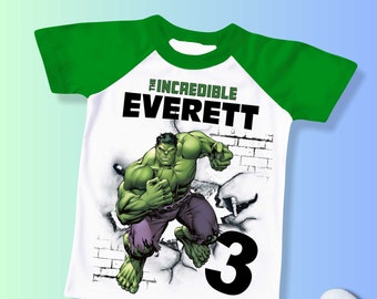 Camiseta de cumpleaños de superhéroe personalizada, fiesta temática de héroes