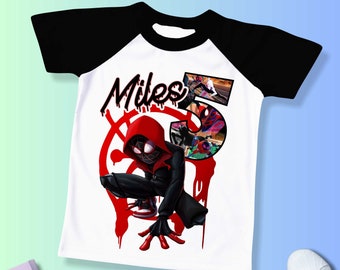 Spider Inspired Birthday T Shirt, Miles  theme Party, Personalized shirt, Gift Birthday Shirt, family tees SR04