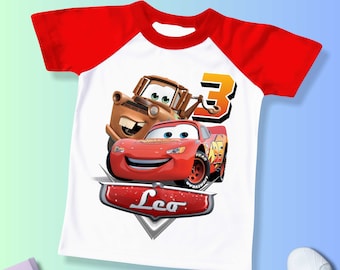 Autos Geburtstag Jungen Shirt, personalisierte Auto Thema Party T-Shirt