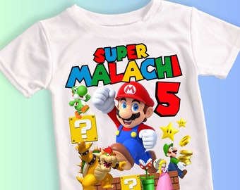 Mario Birthday Custom T Shirt, Super gift, Personalized Family shirt, Mario party, Gift Birthday Shirt, family tees
