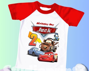 Car Inspired Birthday T Shirt, Cars  Mcqueen theme Party, cars Personalized shirt kids, Gift Birthday Shirt, family tees Custom CS11