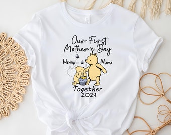 T-shirt maman ours, chemise maman ours miel, chemise fête des mères, chemise maman, fête des mères 2024, t-shirt maman mignon, cadeau pour elle