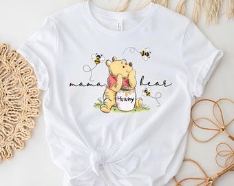 T-shirt maman ours, chemise maman ours miel, chemise fête des mères, chemise maman, fête des mères 2024, t-shirt maman mignon, cadeau pour elle
