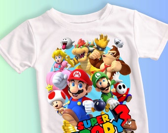 Mario Birthday Custom T Shirt, Super gift, Personalized Family shirt, Mario party, Gift Birthday Shirt, family tees