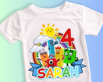 Number Inspired Birthday Shirt, 1-10 Number theme Party, Personalized birthday shirt, Gift Birthday Shirt, family tees Custom NB01