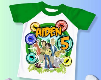 Wild Friends Birthday T Shirt, Kratts themeParty, Wild Personalized shirt for kids, Gift Birthday Shirt, family tees CustomRaglan shirt WL01