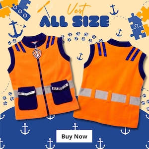 Zuma Vest Halloween Costume,Zuma Adult Kids Costume,Christmas Pw Patrol Costume,Birthday Pw Patrol Gift Costume,Holiday Gift,Christmas Gift