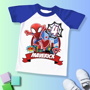 Spider Inspired Birthday T Shirt, Spider & His friends theme Party, Personalized shirt, Gift Birthday Shirt, family tees SY01