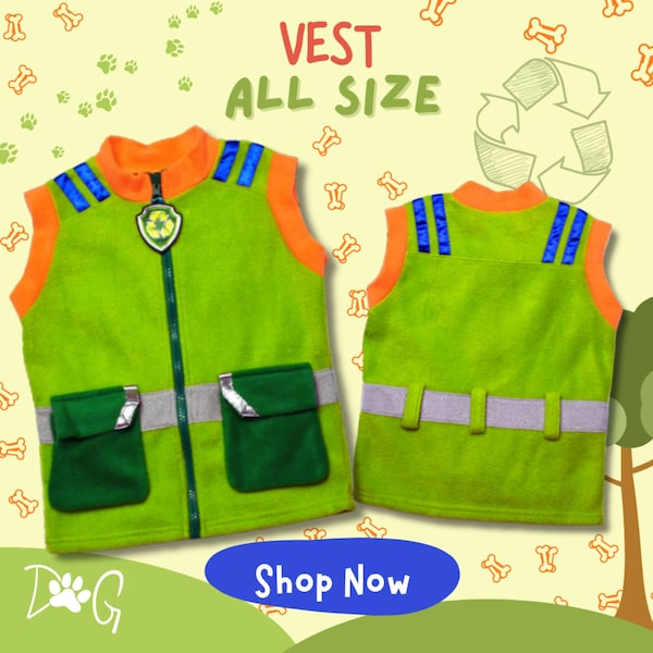 Rocky Vest Patrol costume , Patrol Adult Kids costume, Christmas Patrol Costume , Pw Patrol costume , Pw Patrol Birthday Gift, Holiday Gifts