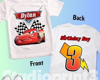 Car Inspired Birthday T Shirt, Car theme Party, car Personalized shirt kids, Gift Birthday Shirt, family tees Custom CS12