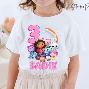 Dollhouse Inspired Birthday T Shirt, Gabbi’s Theme Party Shirt, Personalized shirt, Gift Birthday Shirt, family tees Custom/Raglan shirtDL04