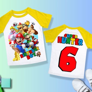 Mario Birthday Custom T Shirt, Super gift,Personalized Family shirt, Mario party,Gift Birthday Shirt, family tees/ Raglan shirt all sizeSM28 image 8