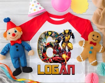 Inspired Super Hero Birthday Shirt, Hero Birthday Theme Party, Gift for birthday kids, Birthday Party, Personalized Family Birthday KC11