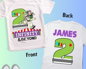 Camiseta de cumpleaños número dos, fiesta temática, camiseta personalizada, camiseta de regalo de cumpleaños, camisetas familiares personalizadas 2 BZ01