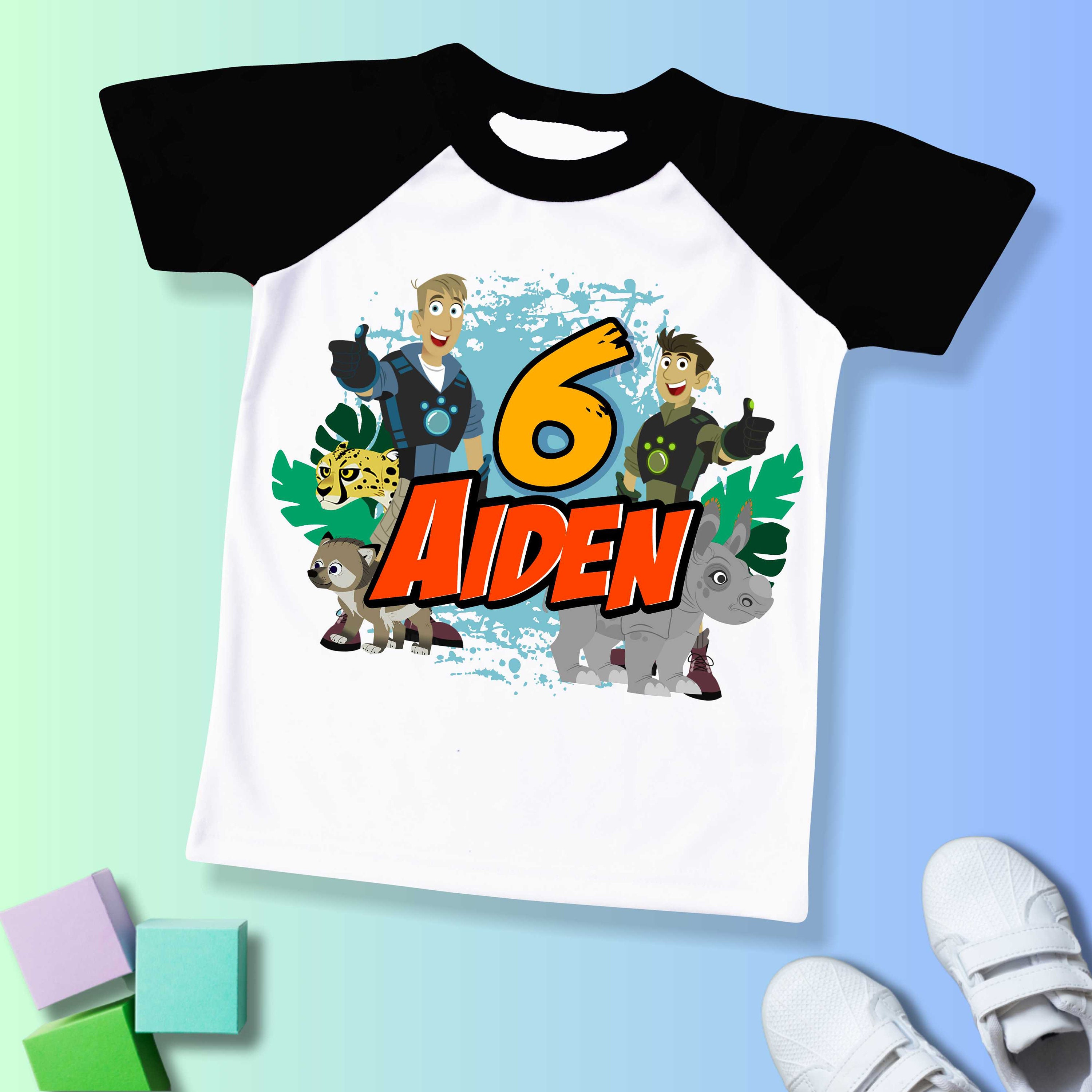 Discover Wild Friends Birthday T Shirt, Kratts theme Party, Wild Personalized shirt for kids, Gift Birthday Shirt, family tees Custom/ Raglan shirt