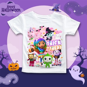 Halloween-T-shirt poppenhuis, Gabbi's Halloween-feest, gepersonaliseerd shirt, shirt cadeau verjaardag, Halloween-T-shirt, HL03