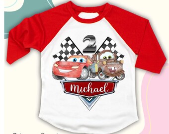 Personalized Car Birthday Boy Shirt, Car Theme Party Tee