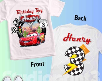 Car Inspired Birthday T Shirt, Car theme Party, cars Personalized shirt kids, Gift Birthday Shirt, family tees Custom CS19