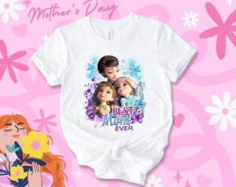 T-shirt beste moeder ooit, shirt Happy Mother's Day, shirt mama en ik, shirts moeder 2024, Elsa beste moeder ooit, cadeaus voor haar