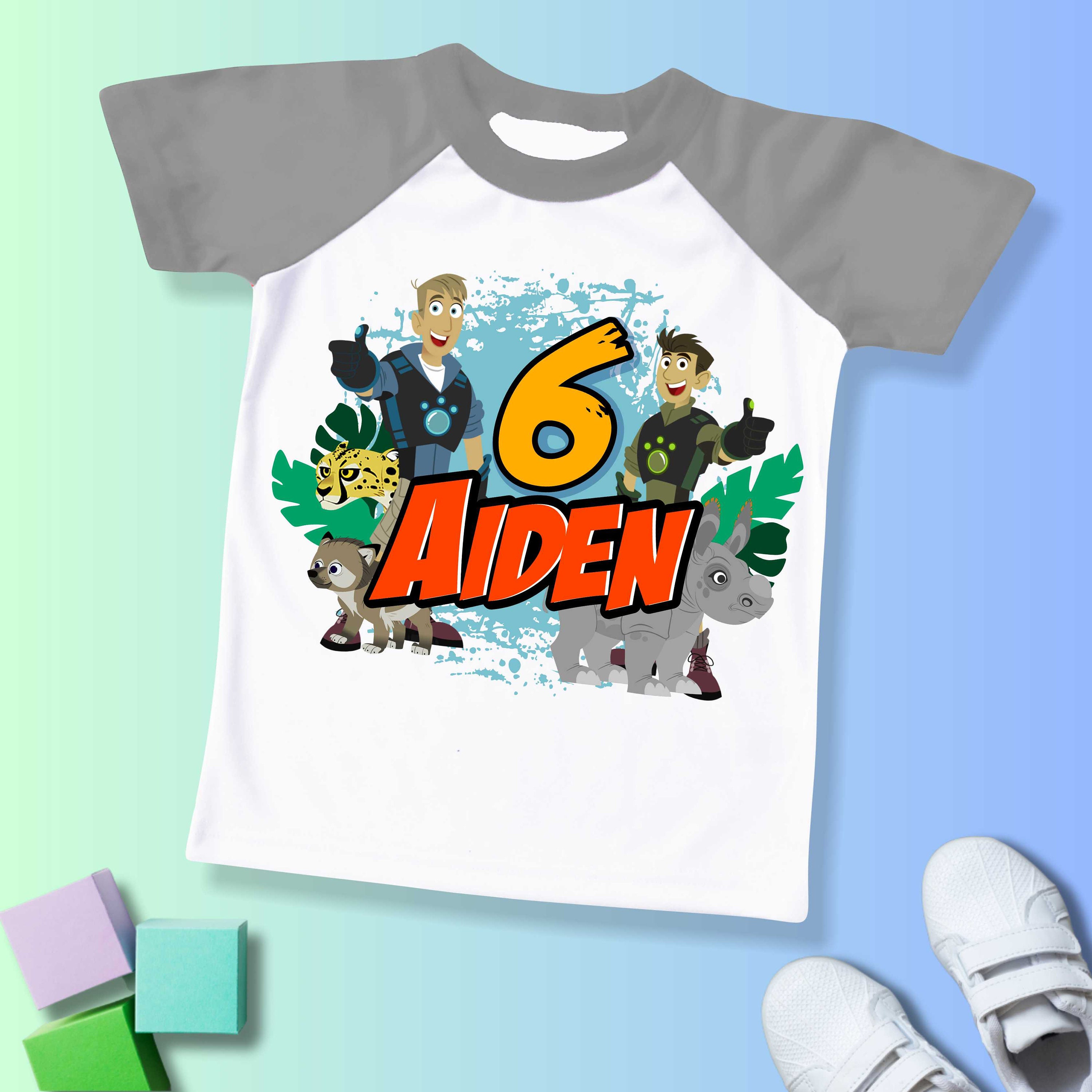 Discover Wild Friends Birthday T Shirt, Kratts theme Party, Wild Personalized shirt for kids, Gift Birthday Shirt, family tees Custom/ Raglan shirt