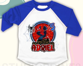 Camiseta de cumpleaños inspirada en arañas, fiesta temática de arañas y sus amigos, camiseta personalizada, camiseta de regalo de cumpleaños, camisetas familiares