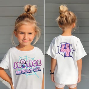 Camiseta de cumpleaños inspirada en la araña fantasma, fiesta temática de Spid y sus amigos, camiseta personalizada, camiseta de cumpleaños de regalo, camisetas familiares/camiseta raglán SY42
