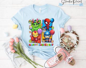 Camiseta de Pascua de Spider and Friends, Camiseta de Pascua de Spider Bunny, Camiseta para fiesta de Pascua, Conjunto de Pascua adorable, Camiseta de Pascua para niños, Camiseta para amantes de las arañas