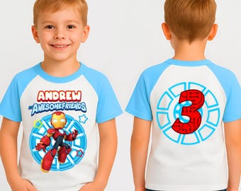 Koszulka urodzinowa Spidey and Friends, spersonalizowane koszulki rodzinne