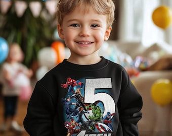 Sudadera personalizada de cumpleaños de superhéroe, regalo familiar personalizado IG29