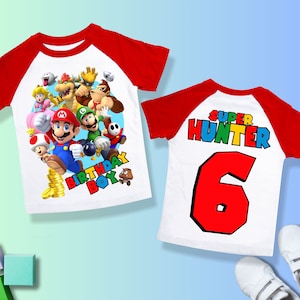 Mario Birthday Custom T Shirt, Super gift,Personalized Family shirt, Mario party,Gift Birthday Shirt, family tees/ Raglan shirt all sizeSM28