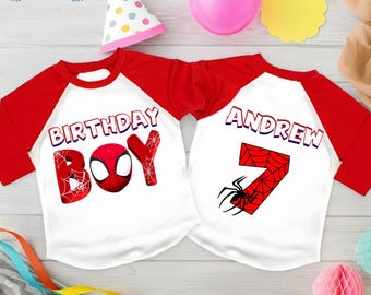 Personalized Spider Birthday Shirt, Friends Theme Party, Family Tees  HL88