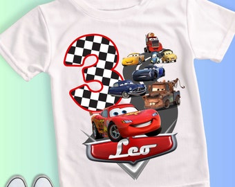 Car Inspired Birthday T Shirt, Car McQueen theme Party, cars Personalized shirt kids, Gift Birthday Shirt, family tees Custom CS08