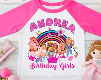 Personalized Game Birthday Raglan Shirt, Birthday Girl Party HL87