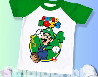 Mario Birthday Custom T Shirt, Super gift, Personalized Family shirt, All colors, All Sizes, Short, 3/4 & Long Raglan Sleeves SM10