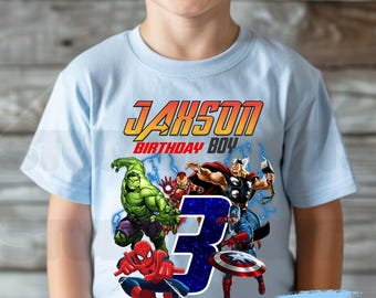 Superhero Birthday Shirt, Personalized Family Tee, All Sizes IN25